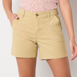 a.n.a Women’s Gold Dust Shorts Flat Front Cotton Blend